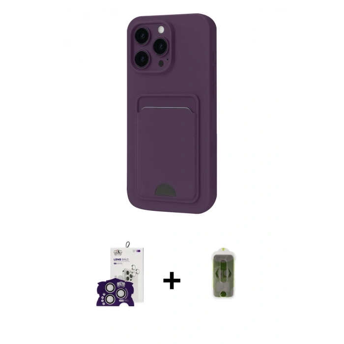 MARSİLYAN™- iPhone 16 Pro Max Kılıf Vadi Çizgi Prime - Siyah Joko Magic 5D Hayalet Cam + Bilvis Titan Kamera Lens - GS