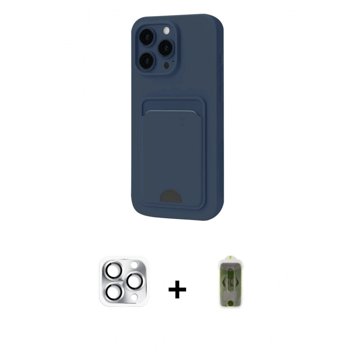 MARSİLYAN™- iPhone 16 Pro Max Kılıf Vadi Çizgi Prime - Siyah Joko Magic 5D Hayalet Cam + Gümüş Pers Alüminyum Kamera Lens