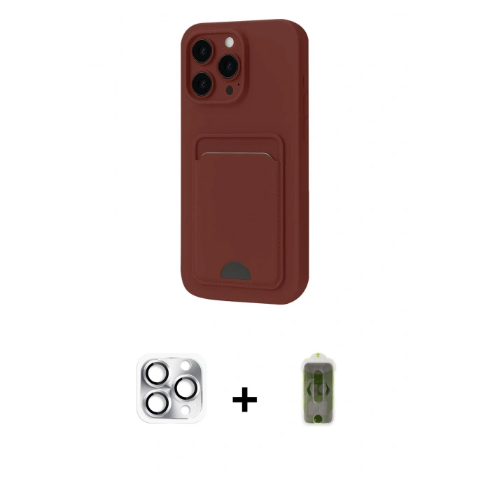 MARSİLYAN™- iPhone 16 Pro Max Kılıf Vadi Çizgi Prime - Siyah Joko Magic 5D Hayalet Cam + Gümüş Pers Alüminyum Kamera Lens