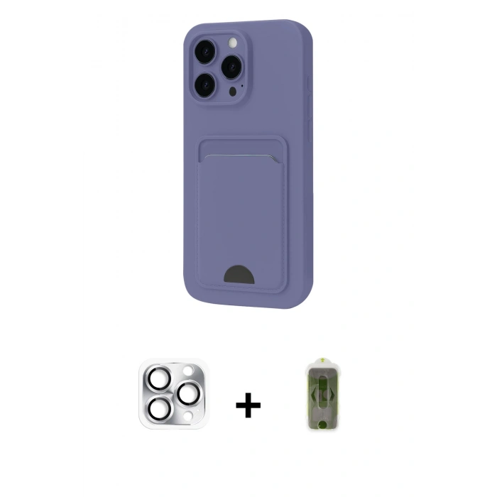 MARSİLYAN™- iPhone 16 Pro Max Kılıf Vadi Çizgi Prime - Siyah Joko Magic 5D Hayalet Cam + Gümüş Pers Alüminyum Kamera Lens