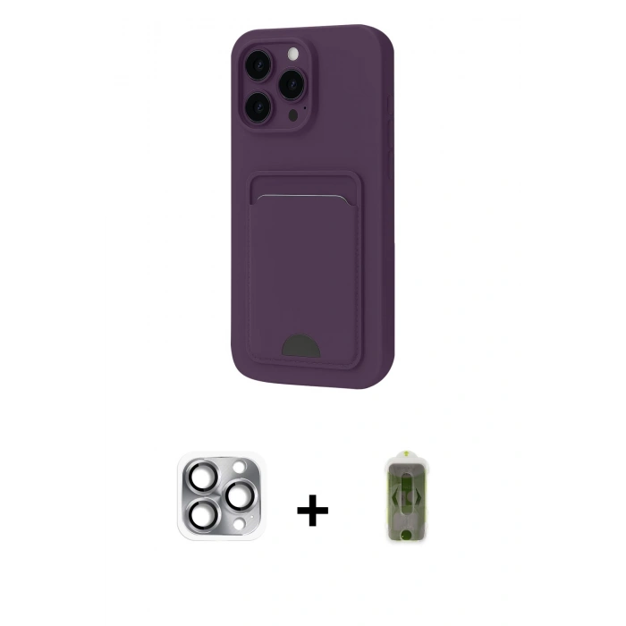 MARSİLYAN™- iPhone 16 Pro Max Kılıf Vadi Çizgi Prime - Siyah Joko Magic 5D Hayalet Cam + Pers Alüminyum Kamera Lens - GI