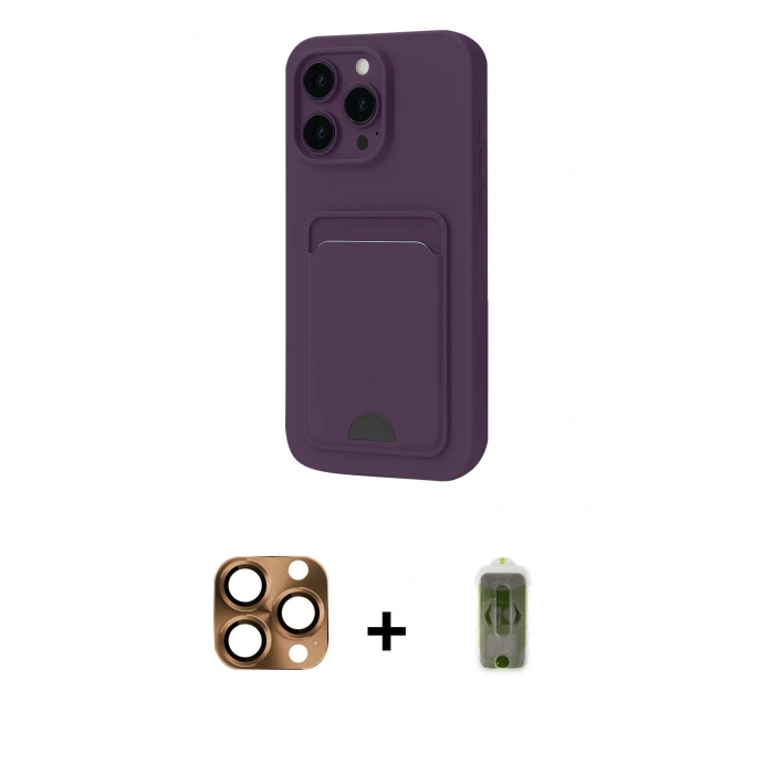 MARSİLYAN™- iPhone 16 Pro Max Kılıf Vadi Çizgi Prime - Siyah Joko Magic 5D Hayalet Cam + Pers Alüminyum Kamera Lens - CLTM
