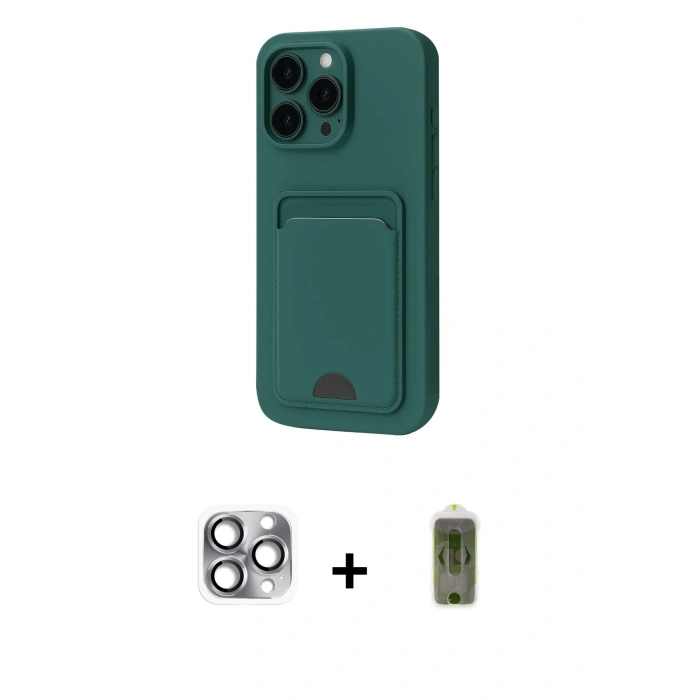 MARSİLYAN™- iPhone 16 Pro Max Kılıf Vadi Çizgi Prime - Siyah Joko Magic 5D Hayalet Cam + Pers Alüminyum Kamera Lens - GI