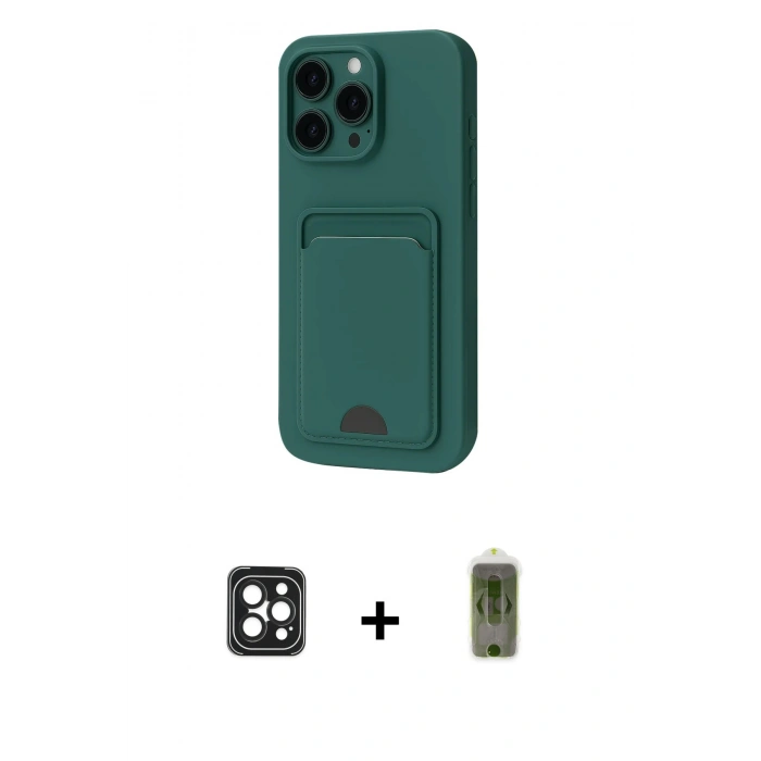 MARSİLYAN™- iPhone 16 Pro Max Kılıf Vadi Çizgi Prime - Siyah Joko Magic 5D Hayalet Cam + PVD Metal Kamera Lens - SH
