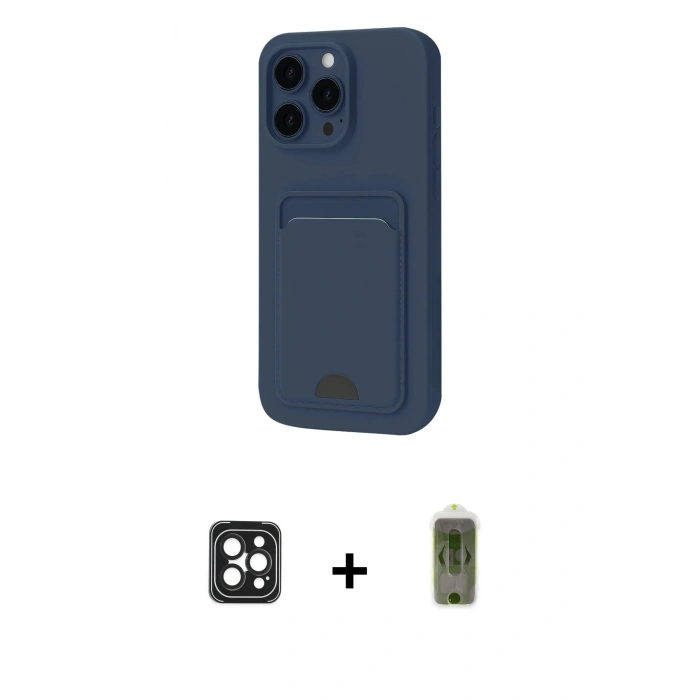 MARSİLYAN™- iPhone 16 Pro Max Kılıf Vadi Çizgi Prime - Siyah Joko Magic 5D Hayalet Cam + PVD Metal Kamera Lens - SH