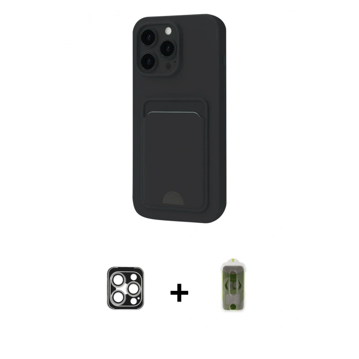 MARSİLYAN™- iPhone 16 Pro Max Kılıf Vadi Çizgi Prime - Siyah Joko Magic 5D Hayalet Cam + PVD Metal Kamera Lens - GS