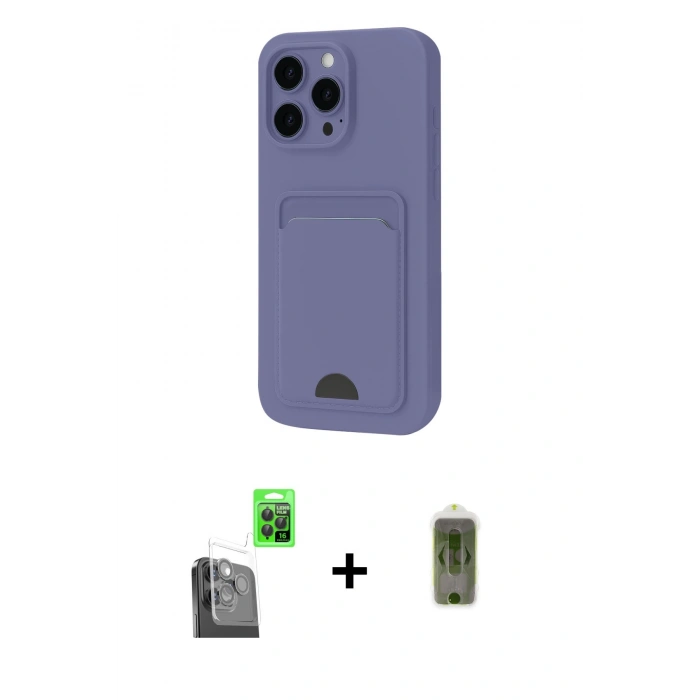 MARSİLYAN™- iPhone 16 Pro Max Kılıf Vadi Çizgi Prime - Siyah Joko Magic 5D Hayalet Cam + Raze Metal Kamera Lens - SH