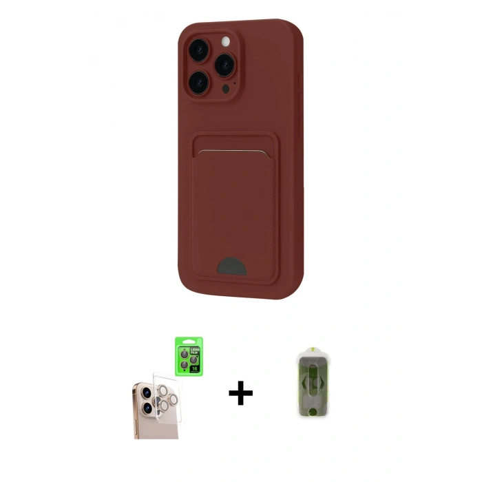 MARSİLYAN™- iPhone 16 Pro Max Kılıf Vadi Çizgi Prime - Siyah Joko Magic 5D Hayalet Cam + Raze Metal Kamera Lens - NLGY