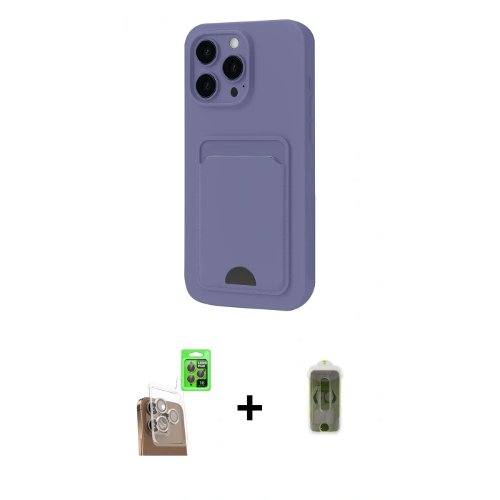 MARSİLYAN™- iPhone 16 Pro Max Kılıf Vadi Çizgi Prime - Siyah Joko Magic 5D Hayalet Cam + Raze Metal Kamera Lens - CLTM