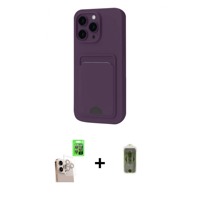 MARSİLYAN™- iPhone 16 Pro Max Kılıf Vadi Çizgi Prime - Siyah Joko Magic 5D Hayalet Cam + Raze Metal Kamera Lens - NLGY