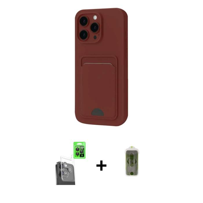 MARSİLYAN™- iPhone 16 Pro Max Kılıf Vadi Çizgi Prime - Siyah Joko Magic 5D Hayalet Cam + Raze Metal Kamera Lens - SH
