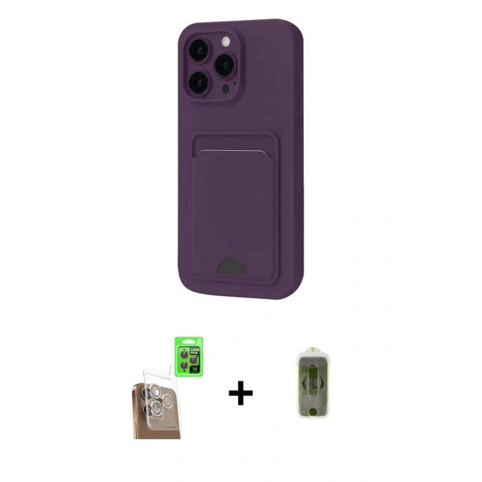 MARSİLYAN™- iPhone 16 Pro Max Kılıf Vadi Çizgi Prime - Siyah Joko Magic 5D Hayalet Cam + Raze Metal Kamera Lens - CLTM
