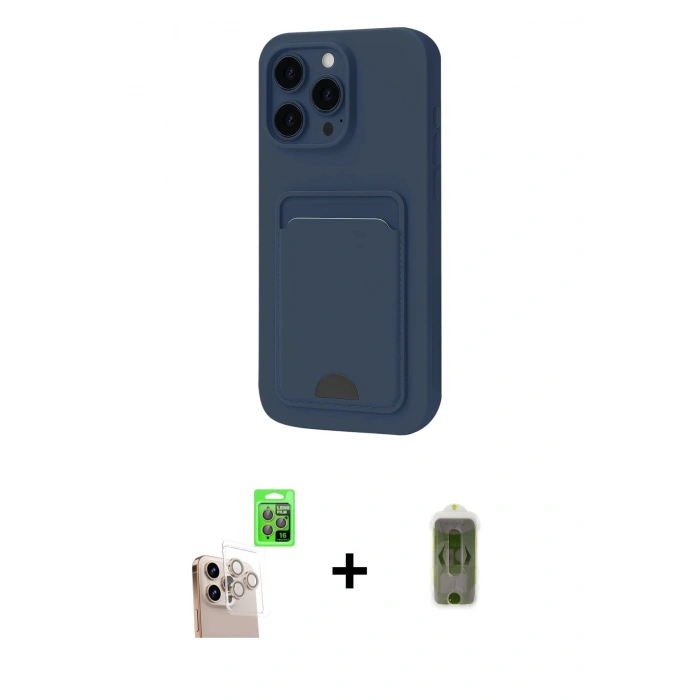 MARSİLYAN™- iPhone 16 Pro Max Kılıf Vadi Çizgi Prime - Siyah Joko Magic 5D Hayalet Cam + Raze Metal Kamera Lens - NLGY