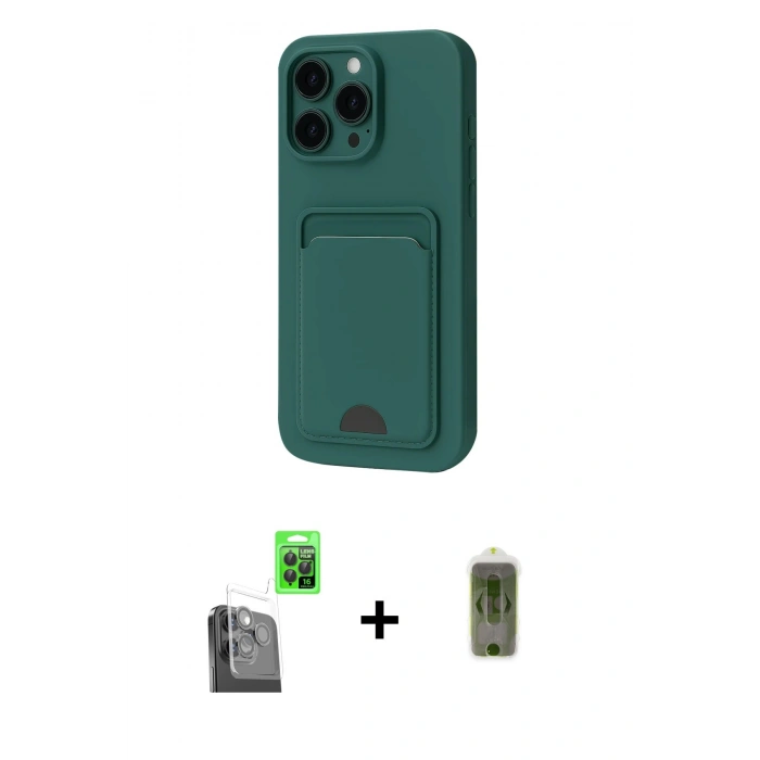 MARSİLYAN™- iPhone 16 Pro Max Kılıf Vadi Çizgi Prime - Siyah Joko Magic 5D Hayalet Cam + Raze Metal Kamera Lens - SH