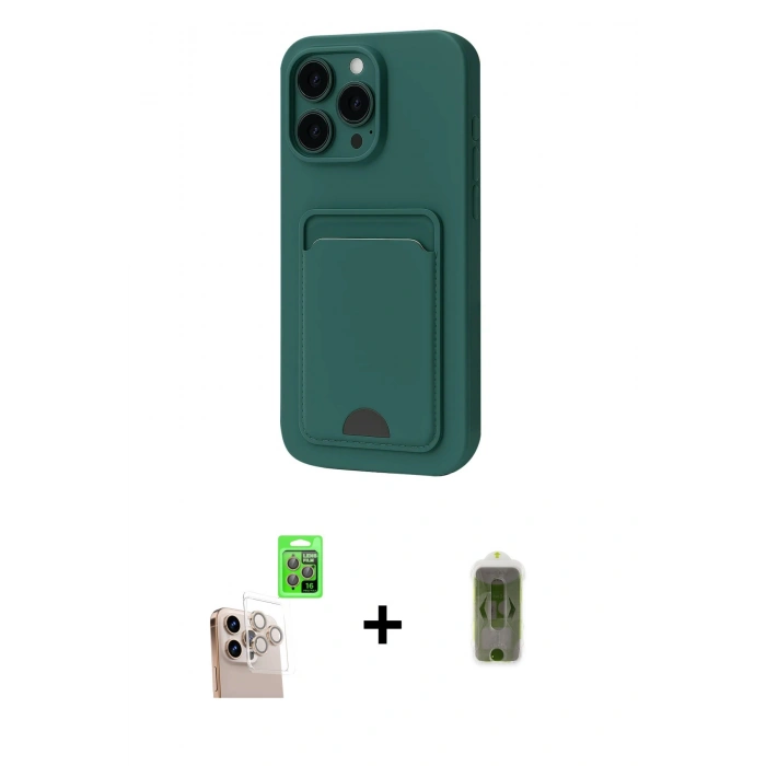 MARSİLYAN™- iPhone 16 Pro Max Kılıf Vadi Çizgi Prime - Siyah Joko Magic 5D Hayalet Cam + Raze Metal Kamera Lens - NLGY
