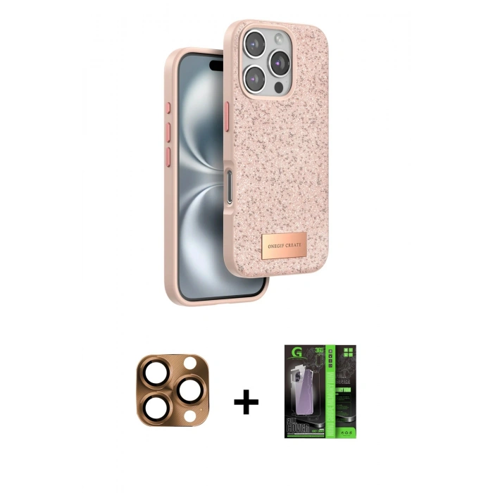 MARSİLYAN™- iPhone 16 Pro Max Kılıf Vadi Klasik Serisi - Şeffaf 360 Full Body Arka Koruyucu + Pers Alüminyum Kamera Lens - CLTM