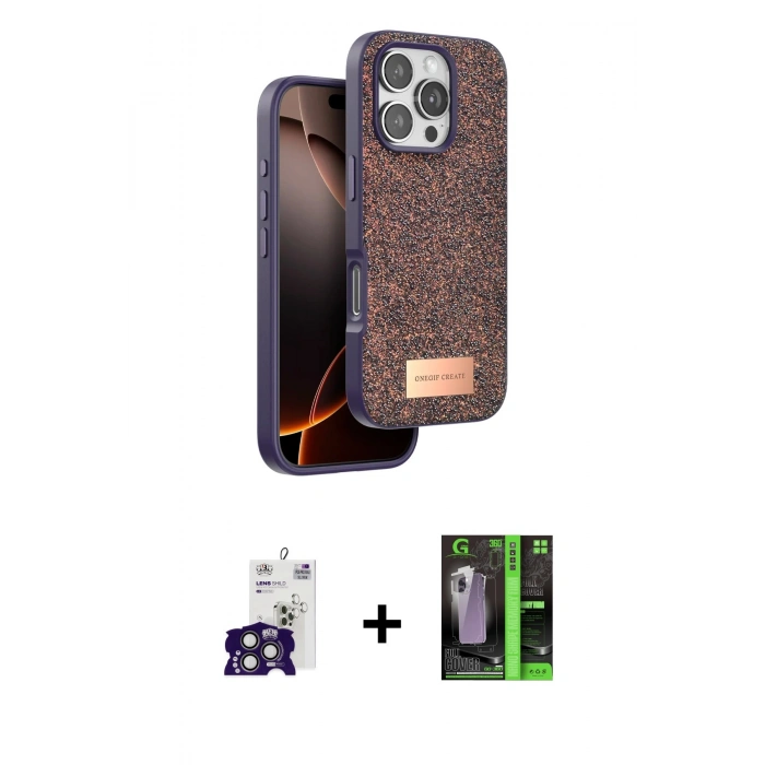 MARSİLYAN™- iPhone 16 Pro Max Kılıf Vadi Klasik Serisi - Şeffaf 360 Full Body Arka Koruyucu + Bilvis Titan Kamera Lens - TMGI
