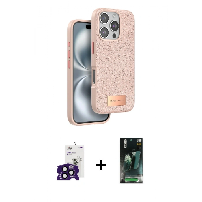 MARSİLYAN™- iPhone 16 Pro Max Kılıf Vadi Klasik Serisi - Siyah 360 Mat Full Body Arka Koruyucu + Bilvis Titan Kamera Lens - SH