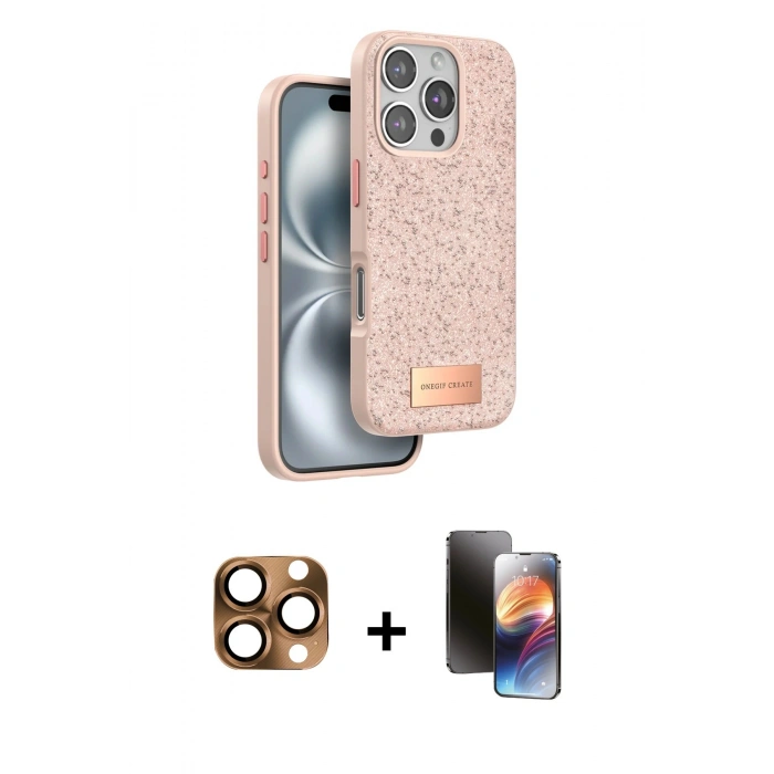 MARSİLYAN™- iPhone 16 Pro Max Kılıf Vadi Klasik Serisi - Siyah 3D Antistatik Mat Seramik Nano Ekran Koruyucu + Pers Alüminyum Kamera Lens - CLTM