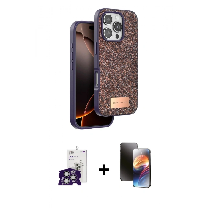 MARSİLYAN™- iPhone 16 Pro Max Kılıf Vadi Klasik Serisi - Siyah 3D Antistatik Mat Seramik Nano Ekran Koruyucu + Bilvis Titan Kamera Lens - GS