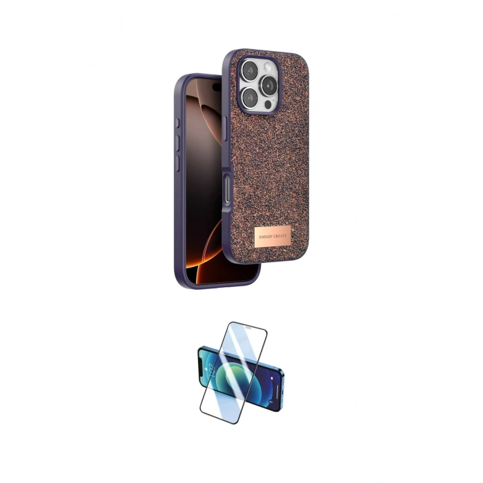 MARSİLYAN™- iPhone 16 Pro Max Kılıf Vadi Klasik Serisi - Siyah 3D Antistatik Seramik Nano Ekran Koruyucu