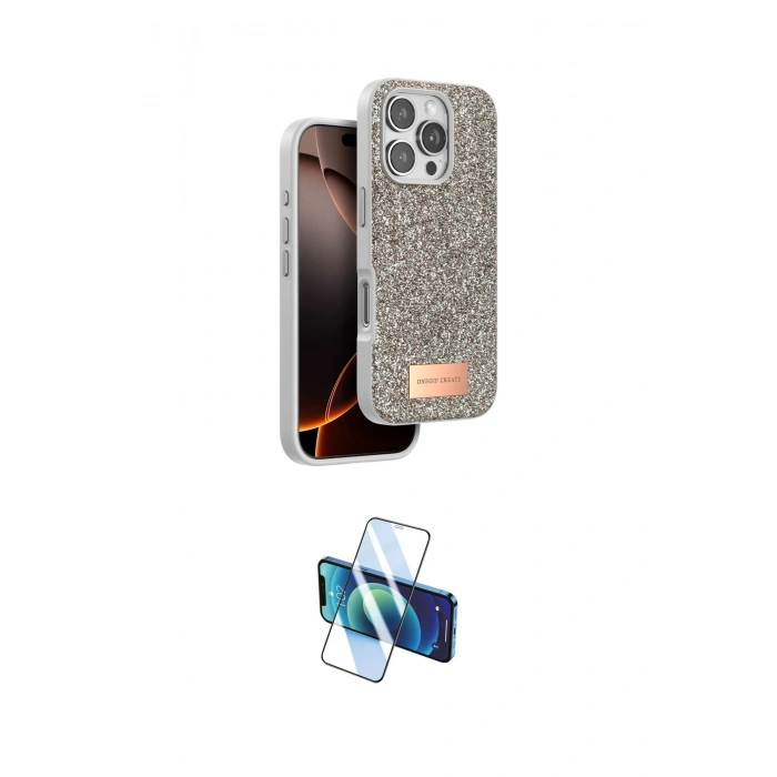 MARSİLYAN™- iPhone 16 Pro Max Kılıf Vadi Klasik Serisi - Siyah 3D Antistatik Seramik Nano Ekran Koruyucu