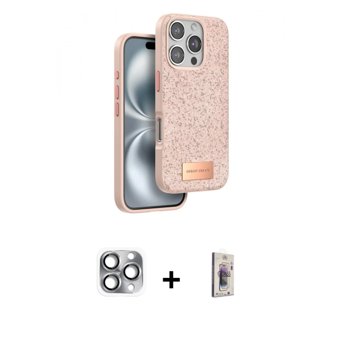 MARSİLYAN™- iPhone 16 Pro Max Kılıf Vadi Klasik Serisi - Siyah Bilvis 3D Cam Ekran Koruyucu + Pers Alüminyum Kamera Lens - GI