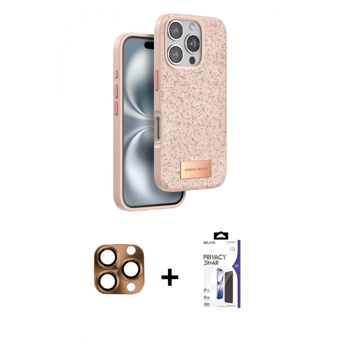 MARSİLYAN™- iPhone 16 Pro Max Kılıf Vadi Klasik Serisi - Siyah Bilvis 3X AR Hayalet Cam Ekran Koruyucu + Pers Alüminyum Kamera Lens - CLTM