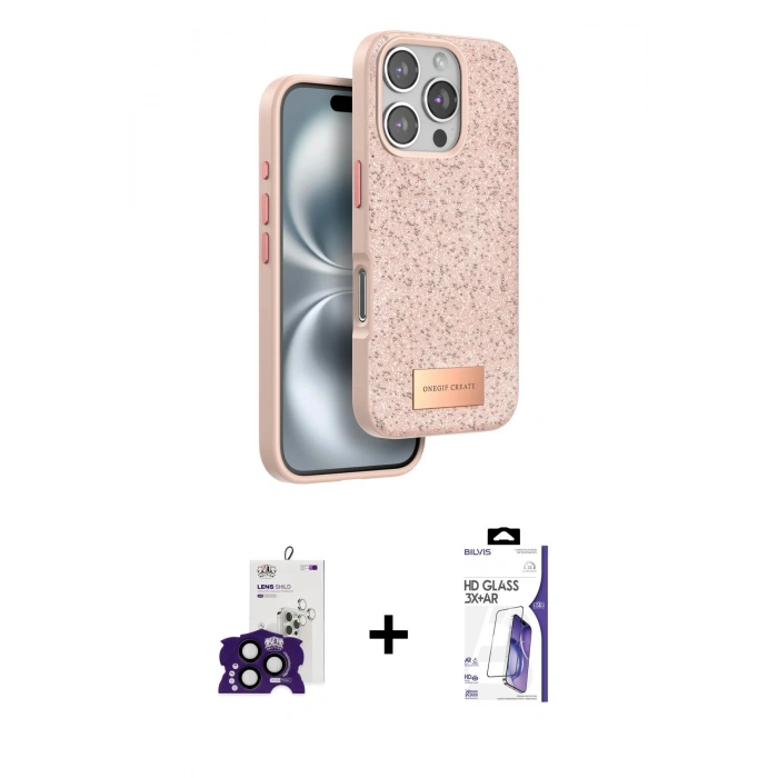 MARSİLYAN™- iPhone 16 Pro Max Kılıf Vadi Klasik Serisi - Siyah Bilvis 3X AR HD Cam Ekran Koruyucu + Bilvis Titan Kamera Lens - SH