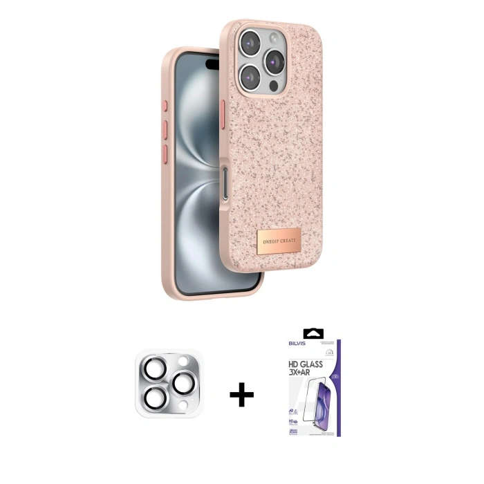 MARSİLYAN™- iPhone 16 Pro Max Kılıf Vadi Klasik Serisi - Siyah Bilvis 3X AR HD Cam Ekran Koruyucu + Pers Alüminyum Kamera Lens - GS