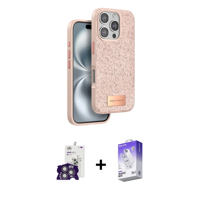 MARSİLYAN™- iPhone 16 Pro Max Kılıf Vadi Klasik Serisi - Siyah Bilvis 5in1 3D Magic Cam Ekran Koruyucu + Bilvis Titan Kamera Lens - GS