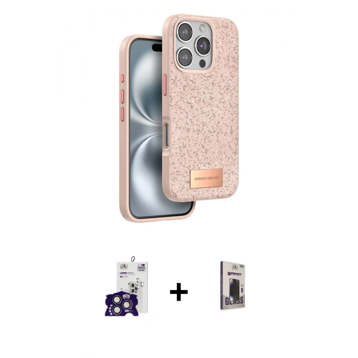 MARSİLYAN™- iPhone 16 Pro Max Kılıf Vadi Klasik Serisi - Siyah Bilvis Hayalet Cam Ekran Koruyucu + Bilvis Titan Kamera Lens - TMGI