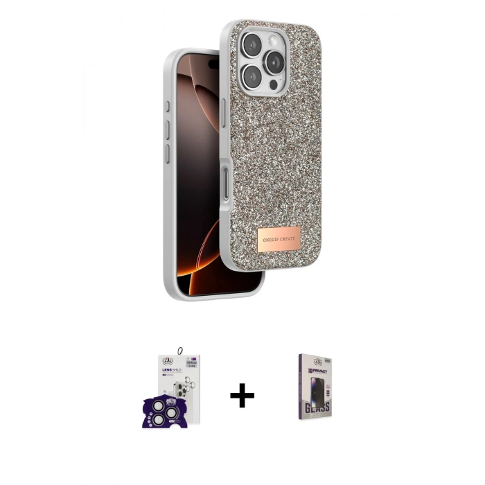 MARSİLYAN™- iPhone 16 Pro Max Kılıf Vadi Klasik Serisi - Siyah Bilvis Hayalet Cam Ekran Koruyucu + Bilvis Titan Kamera Lens - TMGI