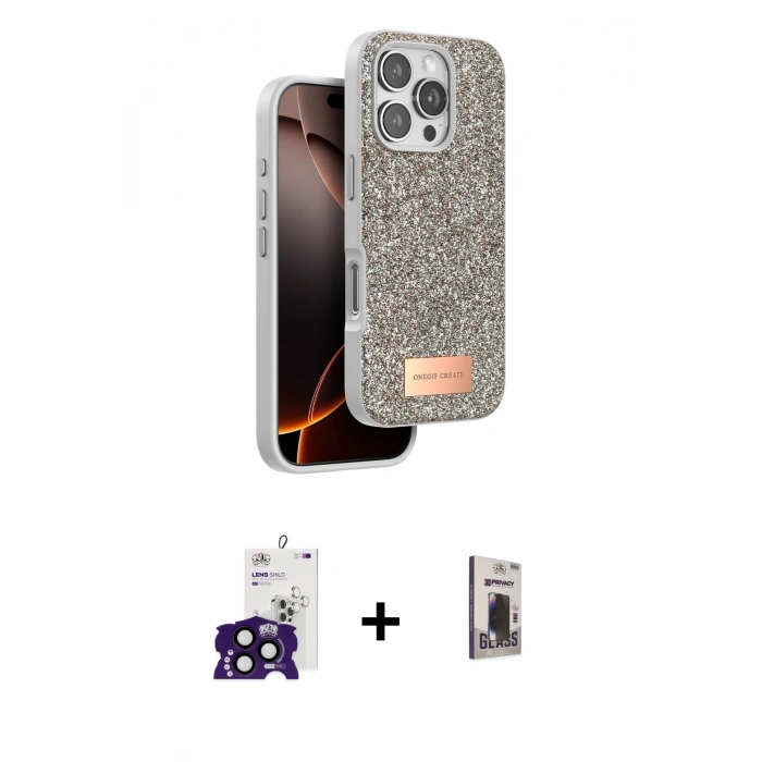 MARSİLYAN™- iPhone 16 Pro Max Kılıf Vadi Klasik Serisi - Siyah Bilvis Hayalet Cam Ekran Koruyucu + Bilvis Titan Kamera Lens - SH