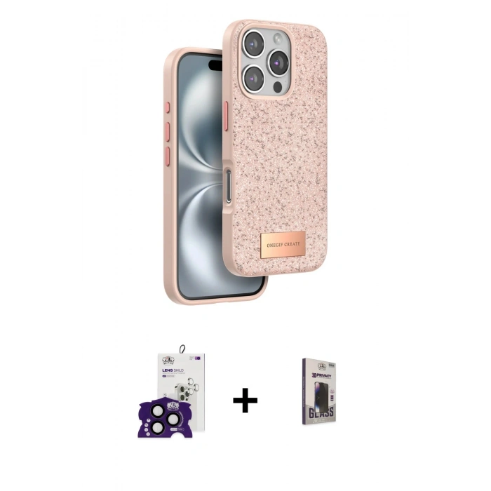 MARSİLYAN™- iPhone 16 Pro Max Kılıf Vadi Klasik Serisi - Siyah Bilvis Hayalet Cam Ekran Koruyucu + Bilvis Titan Kamera Lens - SH