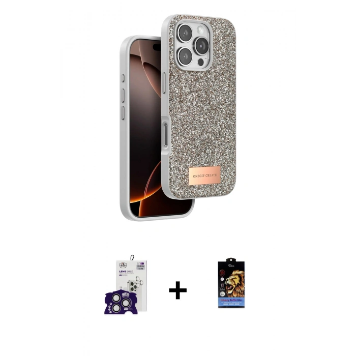 MARSİLYAN™- iPhone 16 Pro Max Kılıf Vadi Klasik Serisi - Siyah Buffer Hayalet Cam Ekran Koruyucu + Bilvis Titan Kamera Lens - TMGI