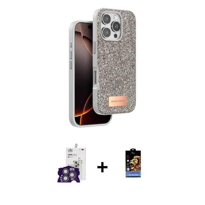 MARSİLYAN™- iPhone 16 Pro Max Kılıf Vadi Klasik Serisi - Siyah Buffer Hayalet Cam Ekran Koruyucu + Bilvis Titan Kamera Lens - GS