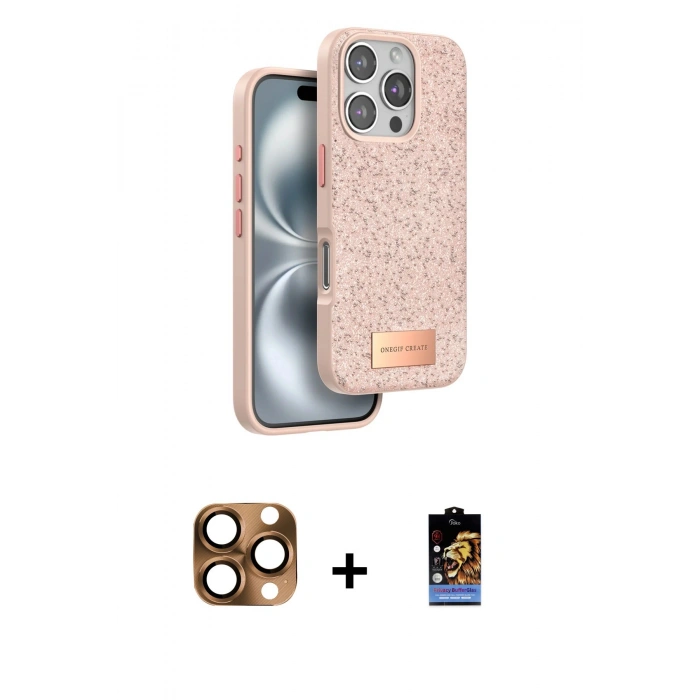 MARSİLYAN™- iPhone 16 Pro Max Kılıf Vadi Klasik Serisi - Siyah Buffer Hayalet Cam Ekran Koruyucu + Pers Alüminyum Kamera Lens - CLTM