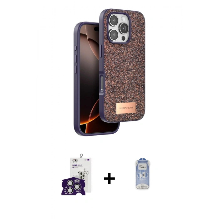 MARSİLYAN™- iPhone 16 Pro Max Kılıf Vadi Klasik Serisi - Siyah Joko Magic 5D Cam + Bilvis Titan Kamera Lens - GS