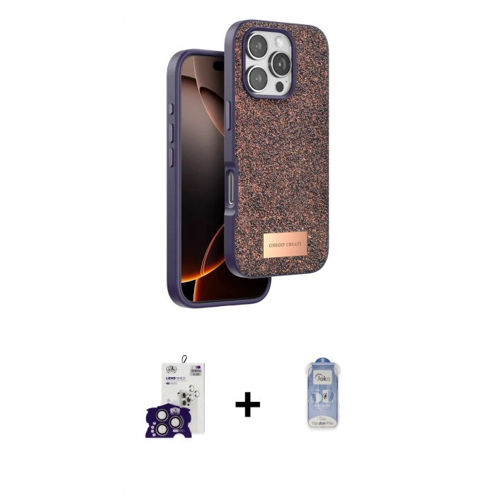 MARSİLYAN™- iPhone 16 Pro Max Kılıf Vadi Klasik Serisi - Siyah Joko Magic 5D Cam + Bilvis Titan Kamera Lens - TMGI