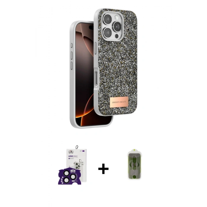 MARSİLYAN™- iPhone 16 Pro Max Kılıf Vadi Klasik Serisi - Siyah Joko Magic 5D Hayalet Cam + Bilvis Titan Kamera Lens - SH