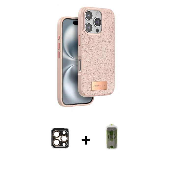 MARSİLYAN™- iPhone 16 Pro Max Kılıf Vadi Klasik Serisi - Siyah Joko Magic 5D Hayalet Cam + PVD Metal Kamera Lens - GD
