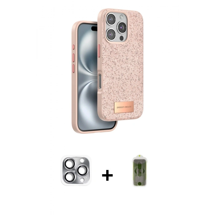 MARSİLYAN™- iPhone 16 Pro Max Kılıf Vadi Klasik Serisi - Siyah Joko Magic 5D Hayalet Cam + Gri Pers Alüminyum Kamera Lens