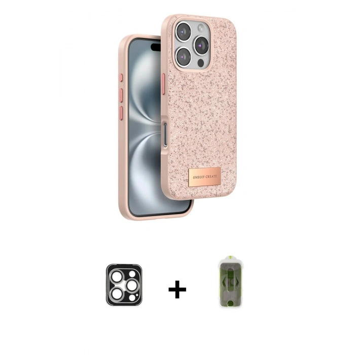 MARSİLYAN™- iPhone 16 Pro Max Kılıf Vadi Klasik Serisi - Siyah Joko Magic 5D Hayalet Cam + PVD Metal Kamera Lens - GS