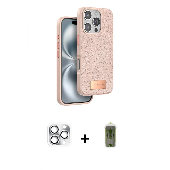 MARSİLYAN™- iPhone 16 Pro Max Kılıf Vadi Klasik Serisi - Siyah Joko Magic 5D Hayalet Cam + Pers Alüminyum Kamera Lens - GS