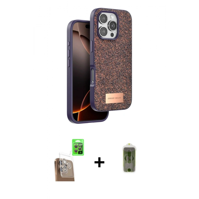 MARSİLYAN™- iPhone 16 Pro Max Kılıf Vadi Klasik Serisi - Siyah Joko Magic 5D Hayalet Cam + Raze Metal Kamera Lens - CLTM