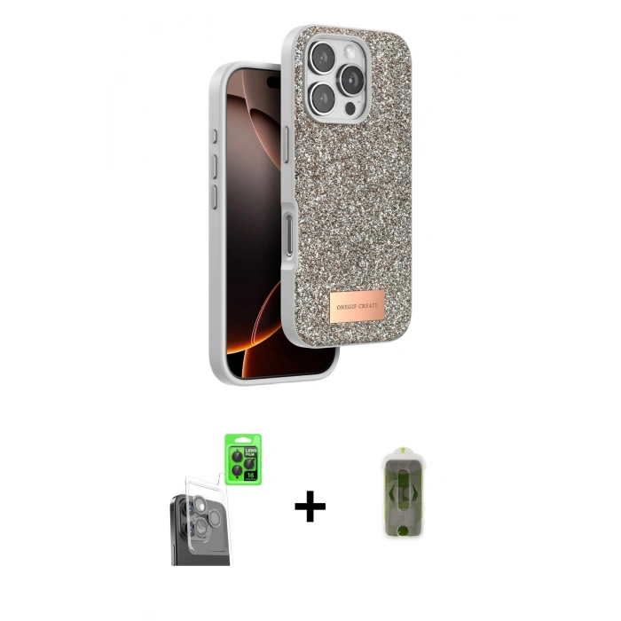 MARSİLYAN™- iPhone 16 Pro Max Kılıf Vadi Klasik Serisi - Siyah Joko Magic 5D Hayalet Cam + Raze Metal Kamera Lens - SH