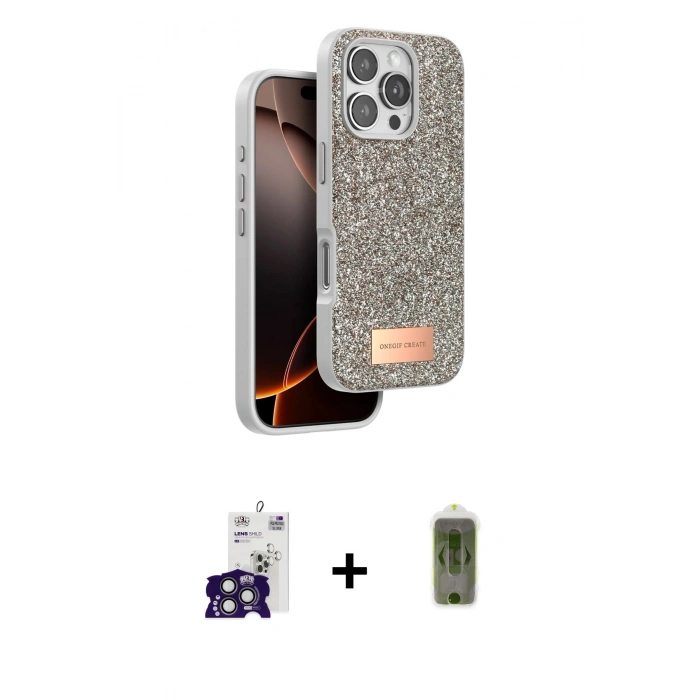 MARSİLYAN™- iPhone 16 Pro Max Kılıf Vadi Klasik Serisi - Siyah Joko Magic 5D Hayalet Cam + Titanyum Gri Bilvis Titan Kamera Lens