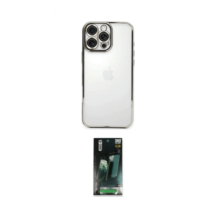 MARSİLYAN™- iPhone 16 Pro Max Kılıf Vadi Minimal - Siyah 360 Mat Full Body Arka Koruyucu