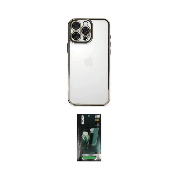 MARSİLYAN™- iPhone 16 Pro Max Kılıf Vadi Minimal - Siyah 360 Mat Full Body Arka Koruyucu